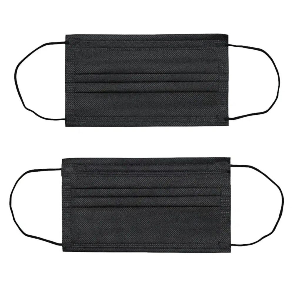 FuturePPE 3 Ply Disposable Face Mask - Surgical Masks Black-on-Black-500-Masks FuturePPE