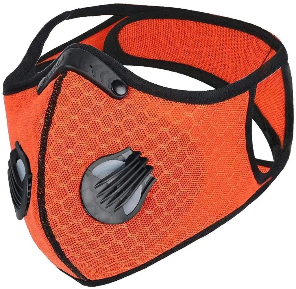 Kids Mesh Sports Mask with 5-Layer Carbon Activated Filter Orange FuturePPE