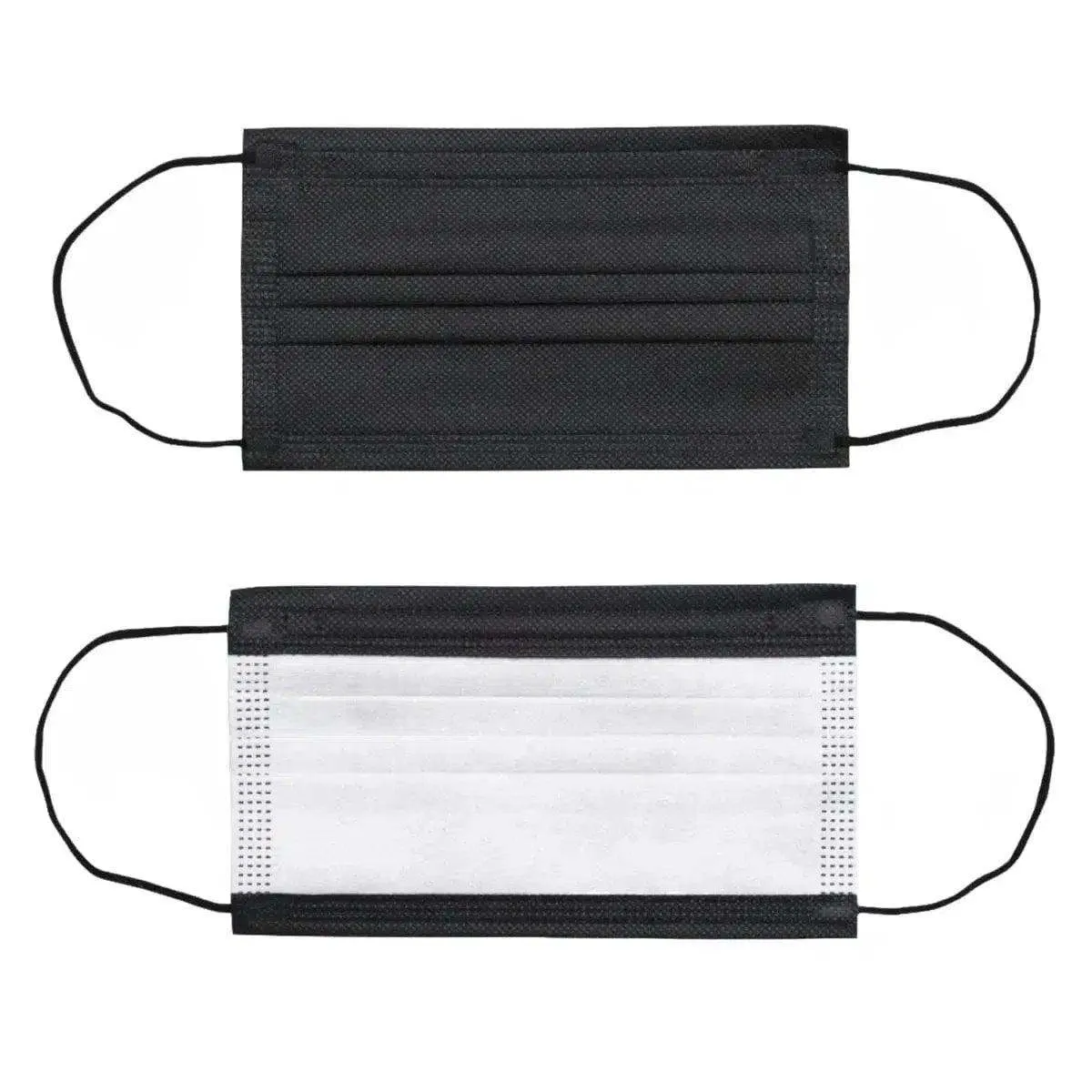 FuturePPE 3 Ply Disposable Face Mask - Surgical Masks Black-On-White-500-Masks FuturePPE