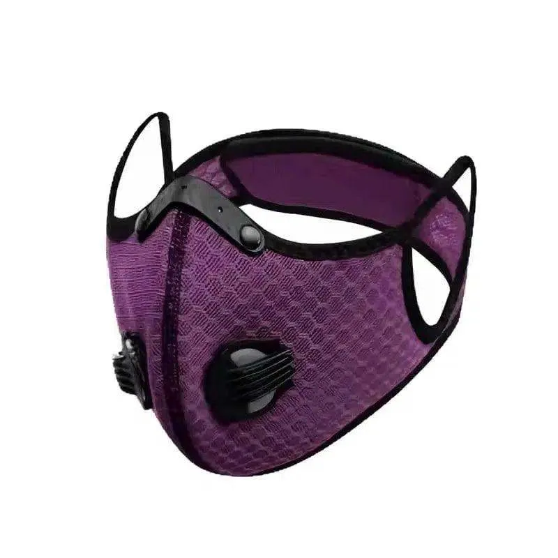 Kids Mesh Sports Mask with 5-Layer Carbon Activated Filter Purple FuturePPE