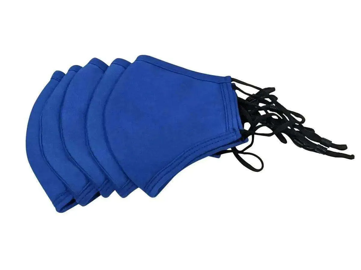 Reusable Cloth Cotton Face Mask, Blue, 5-Pack Face Cover  FuturePPE