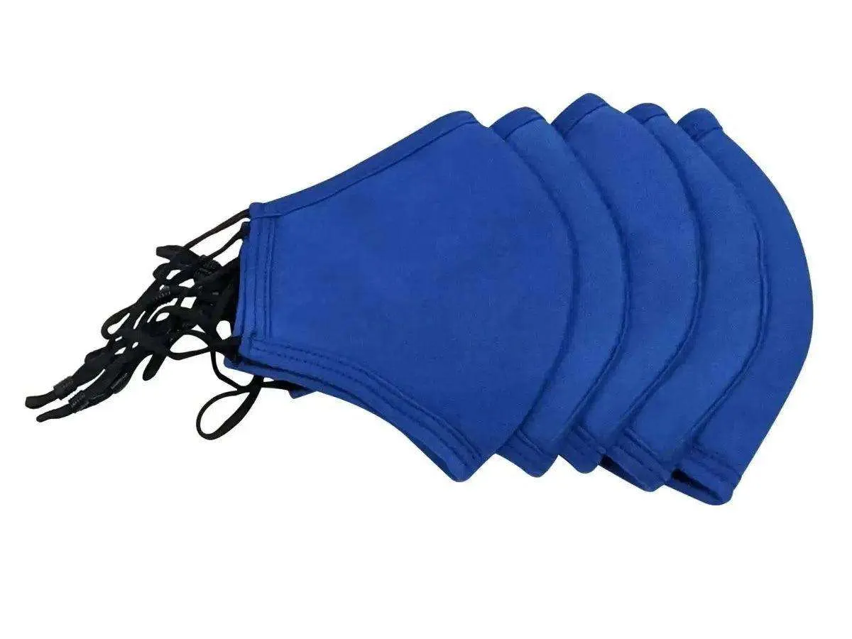 Reusable Cloth Cotton Face Mask, Blue, 5-Pack Face Cover  FuturePPE